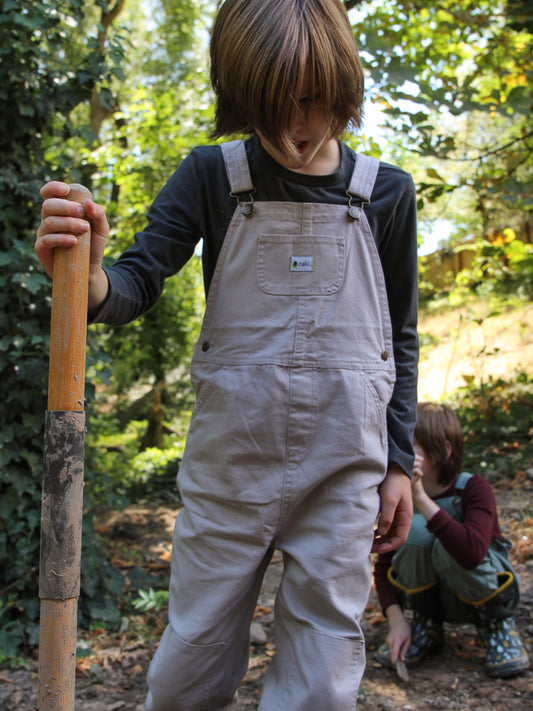 Kids' Duck Washed Cotton Overall Bibs, (Shiitake White)