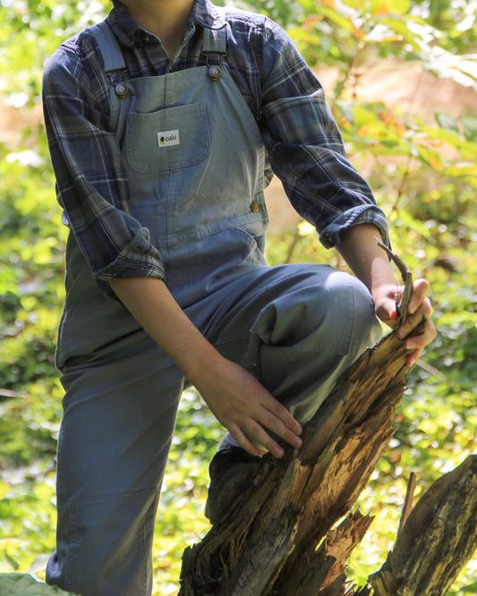 Kids' Duck Washed Cotton Overall Bibs, (Poppyseed Blue)