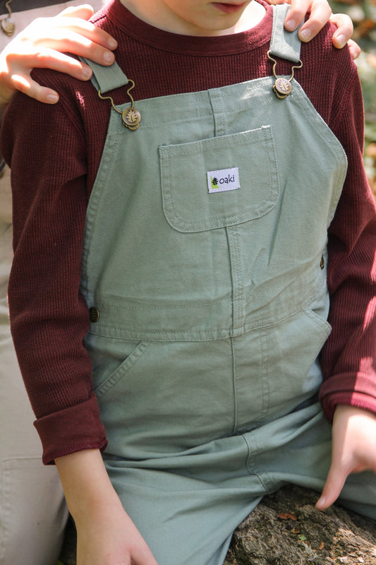 Kids' Duck Washed Cotton Overall Bibs, (Rosemary Green)