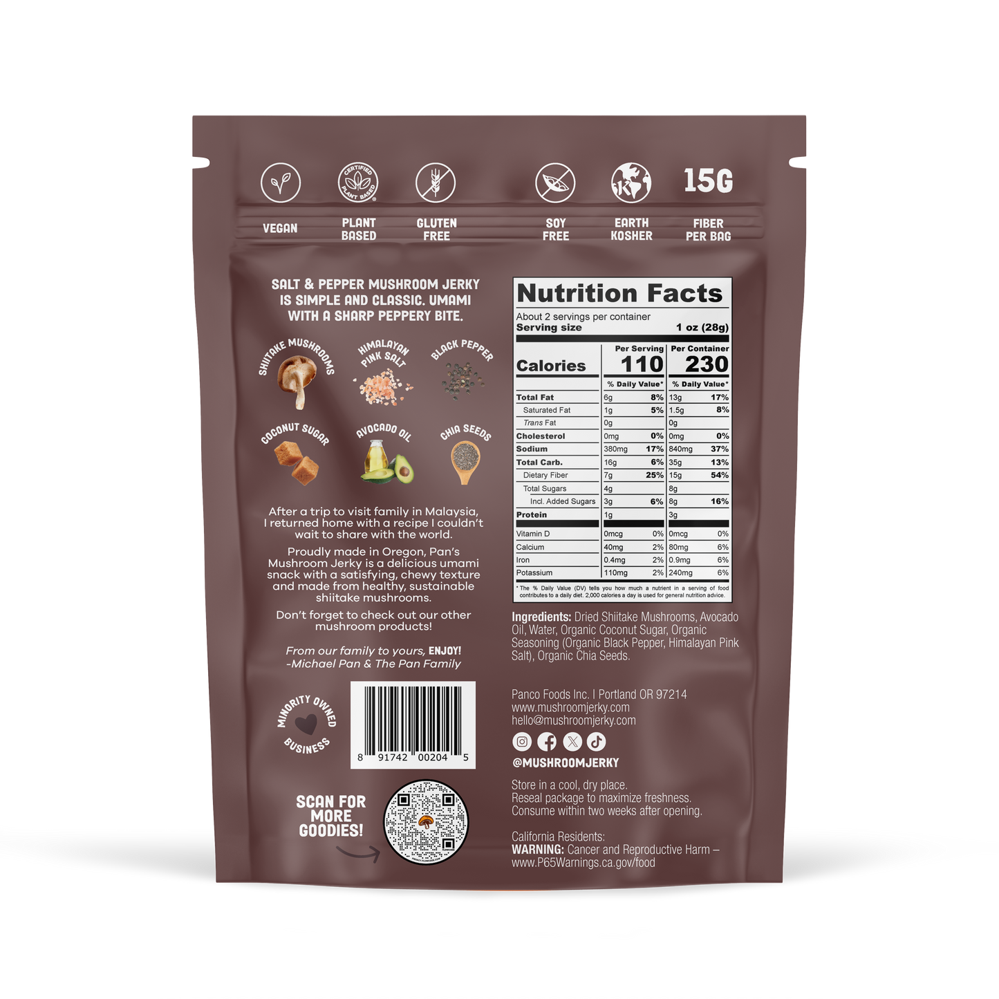 Salt & Pepper Mushroom Jerky