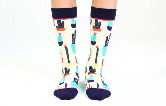 Kids' Cotton Crew Socks, Prickly Pear