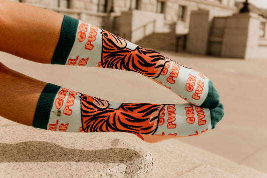Fight Like a Girl Socks Woven Pear