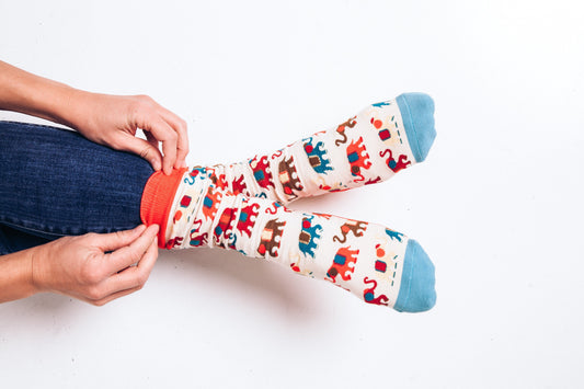 Painted Elephants (Crew) - Woven Pear