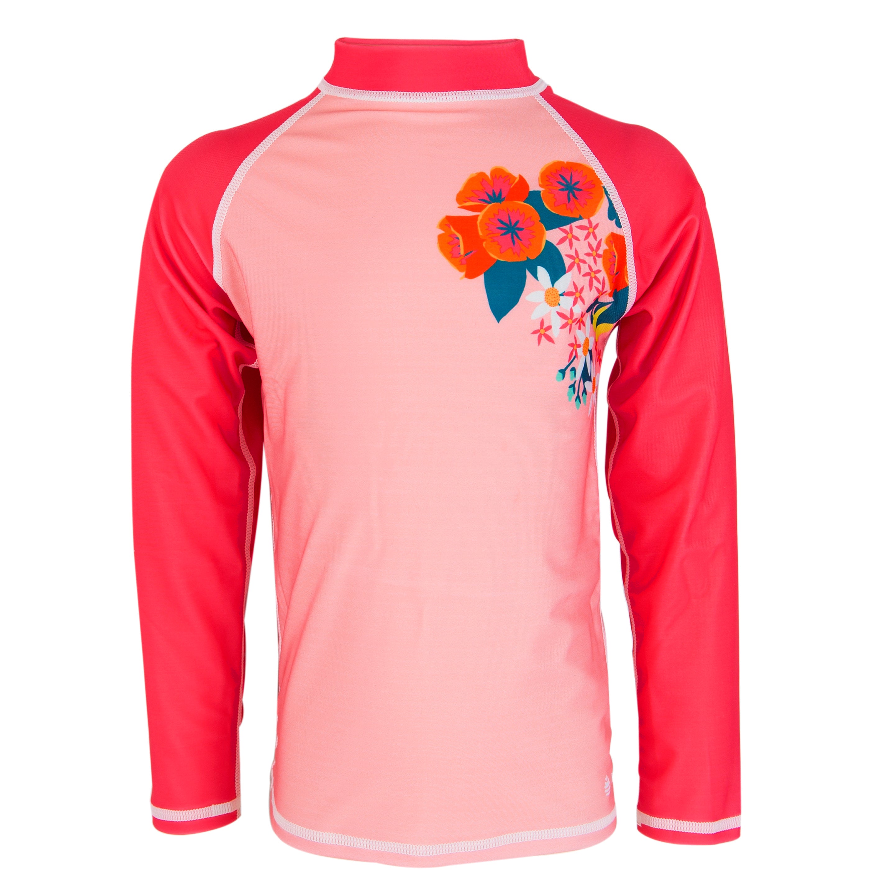 Oakiwear Kids Rash Guard Sunsuit, Long Sleeve Flower Shower