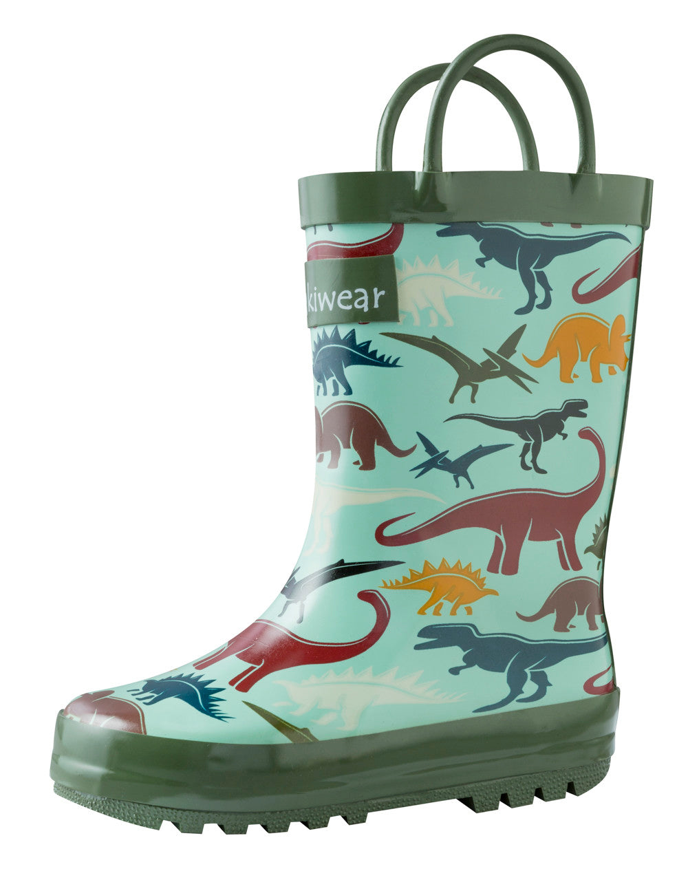 Children's Rubber Rain Boots, Earthy Dinosaurs – Oaki