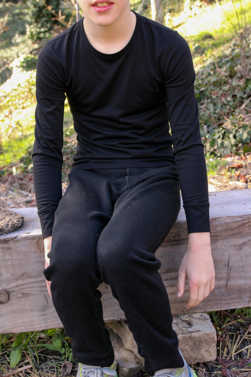 Extra-Thick Merino Wool Shirt (Black, 320gsm)