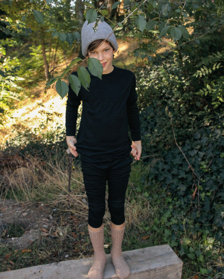 Extra-Thick Merino Wool Shirt (Black, 320gsm)