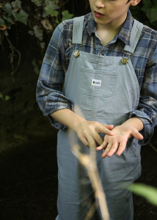 Kids' Duck Washed Cotton Overall Bibs, (Poppyseed Blue)