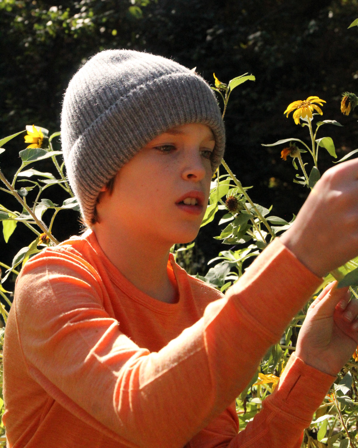 Kids' Merino Wool Base Layer, Sunset Orange