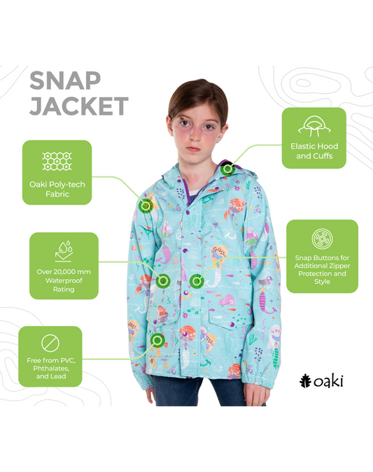 Lined Rain Jacket, Mermaid (runs large, recommend sizing down)