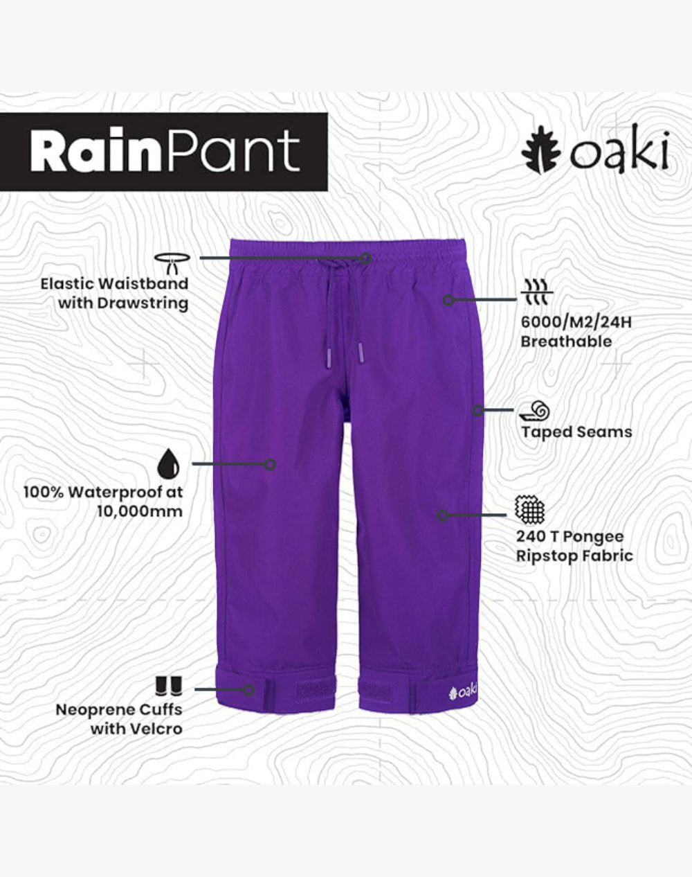 Children's Trail Pants, Galaxy Purple