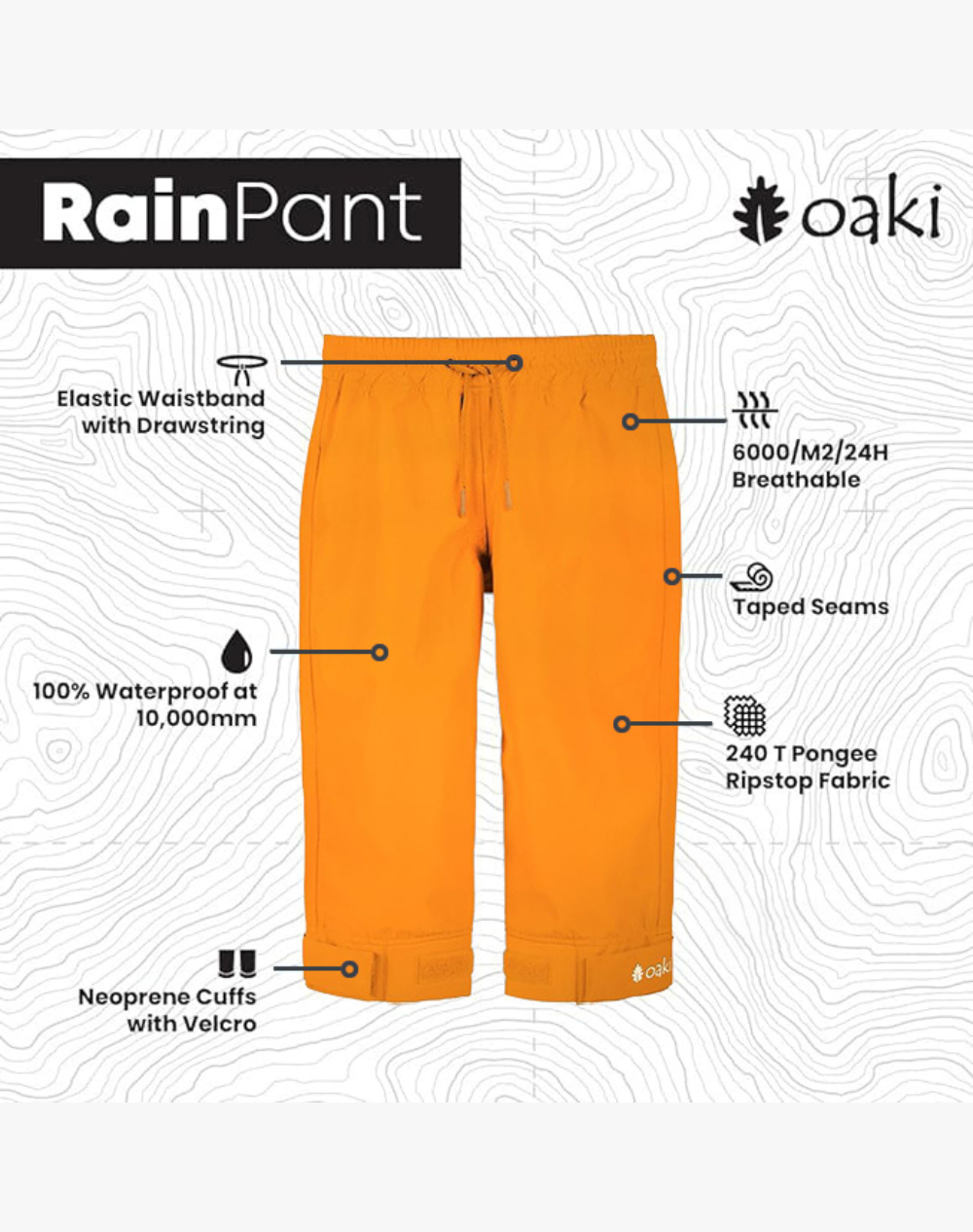 Children's Trail Pants, Lava Orange
