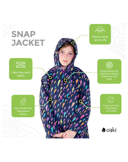 Lined Rain Jacket, Colorful Raindrops (runs large, recommend sizing down)