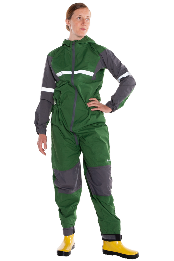 Waterproof suit top with boots