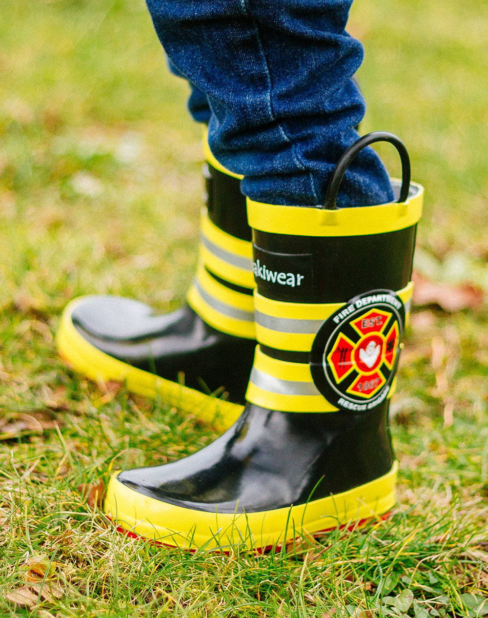 Children's Rubber Rain Boots, Fireman Rescue – Oaki