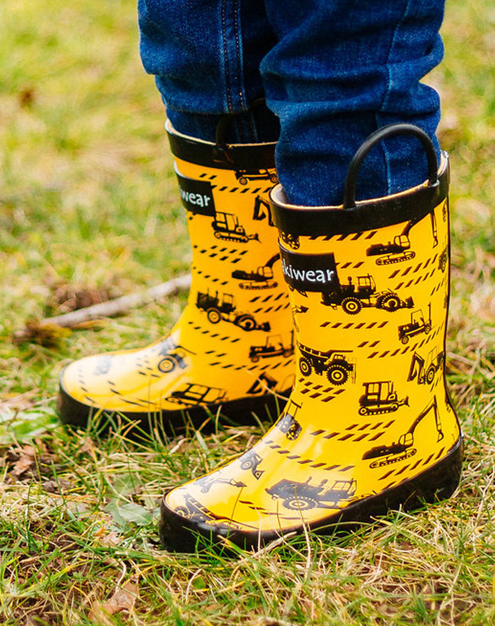 Children's Rubber Rain Boots, Construction Vehicles – Oaki