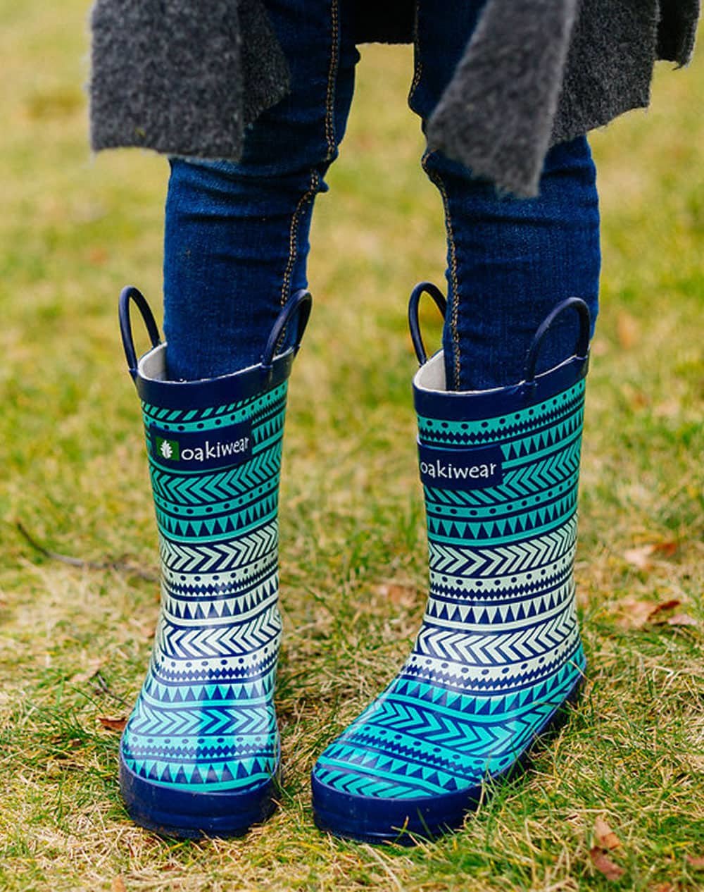 Children's Rubber Rain Boots, Tribal – OAKI
